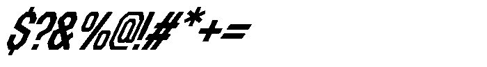 OS Hardline Slanted Font OTHER CHARS