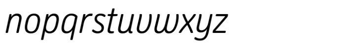 Oso Sans SemiCondensed Light Italic Font LOWERCASE
