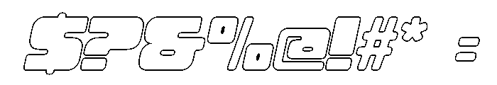 Otha Oblique Outline Font OTHER CHARS