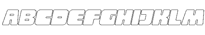 Otha Oblique Outline Font UPPERCASE