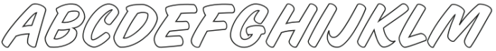Otera italic Outline otf (400) Font UPPERCASE