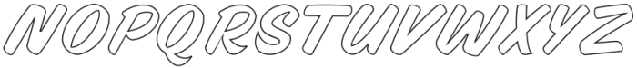 Otera italic Outline otf (400) Font LOWERCASE