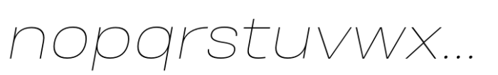 Otoiwo Grotesk Extended Thin Italic Font LOWERCASE