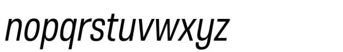 Otoiwo Grotesk Narrow Italic Font LOWERCASE