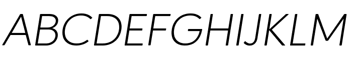 Ageo LightItalic Font UPPERCASE