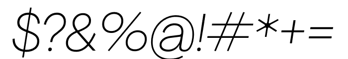 Agrandir Thin Italic Font OTHER CHARS