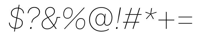 Akkurat Paneuro Thin Italic Font OTHER CHARS