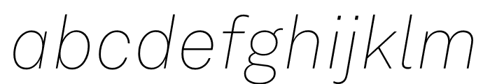 Akkurat Paneuro Thin Italic Font LOWERCASE