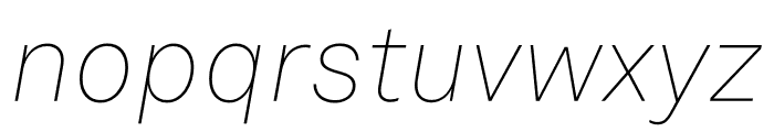 Akkurat Paneuro Thin Italic Font LOWERCASE