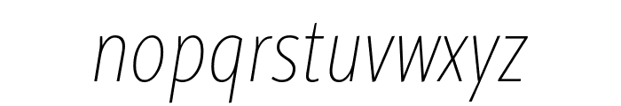 Alto ExtraCondensed Thin Italic Font LOWERCASE