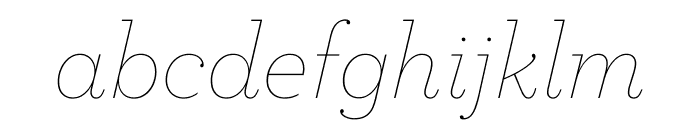 Archer Thin Italic Font LOWERCASE