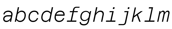 AzeretMono LightItalic Font LOWERCASE