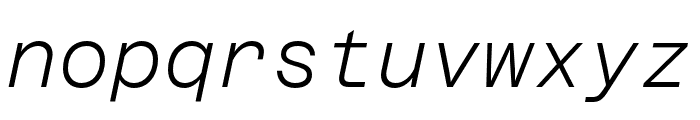 AzeretMono LightItalic Font LOWERCASE