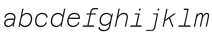 AzeretMono ThinItalic Font LOWERCASE