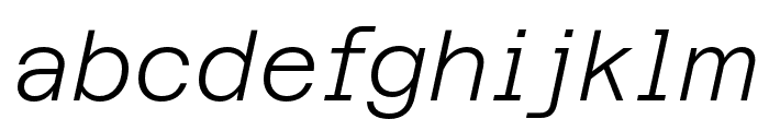 AzeretSemiMonoTRIAL LightItalic Font LOWERCASE