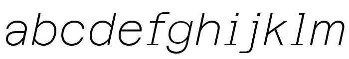 AzeretSemiMonoTRIAL ThinItalic Font LOWERCASE