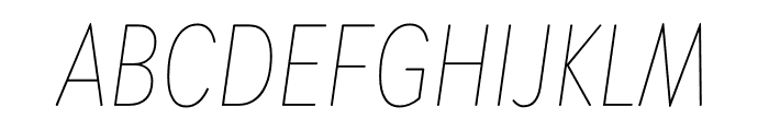 Brandon Grotesque Condensed Thin Italic Font UPPERCASE