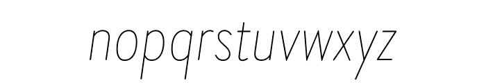 Brandon Grotesque Condensed Thin Italic Font LOWERCASE