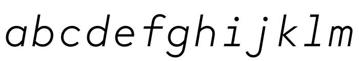 Brown Mono Light Italic Font LOWERCASE