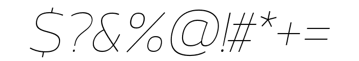 Calleo Trial HairlineItalic Font OTHER CHARS
