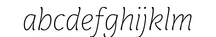 Capucine Thin Italic Font LOWERCASE