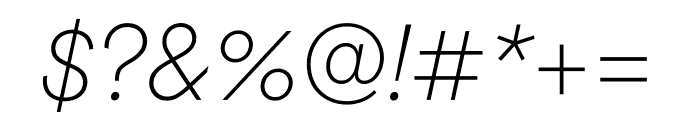 Circular Thin Italic Font OTHER CHARS