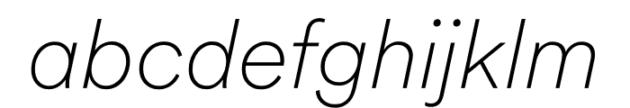 Circular Thin Italic Font LOWERCASE