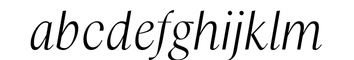 Columbia Sans Display ExtraLight Italic Font LOWERCASE