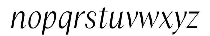 Columbia Sans Display Light Italic Font LOWERCASE