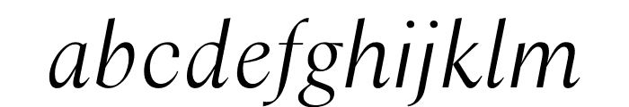 Columbia Sans ExtraLight Italic Font LOWERCASE