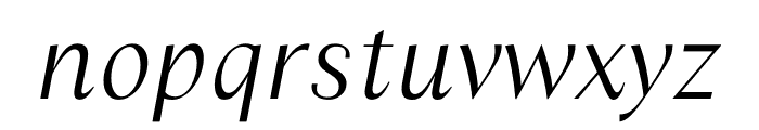 Columbia Sans ExtraLight Italic Font LOWERCASE