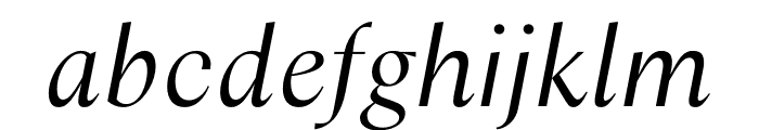 Columbia Sans Light Italic Font LOWERCASE