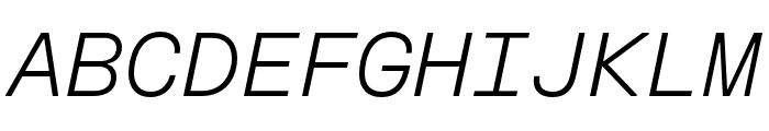 FKGroteskMono LightItalic Font UPPERCASE