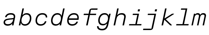 FKGroteskMono LightItalic Font LOWERCASE