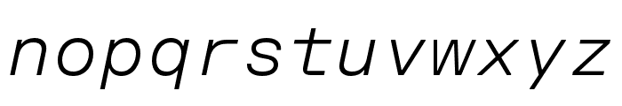 FKGroteskMono LightItalic Font LOWERCASE