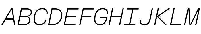 FKGroteskMono ThinItalic Font UPPERCASE