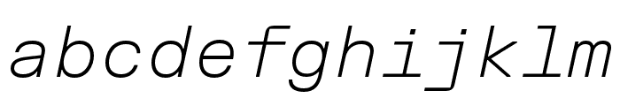 FKGroteskMono ThinItalic Font LOWERCASE