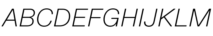 FKGroteskNeue ThinItalic Font UPPERCASE