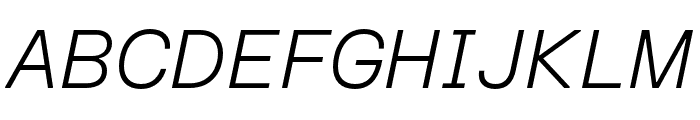 FKGroteskSemiMono LightItalic Font UPPERCASE