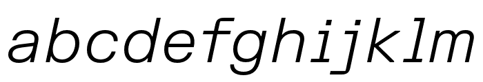 FKGroteskSemiMono LightItalic Font LOWERCASE