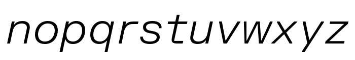 FKGroteskSemiMono LightItalic Font LOWERCASE