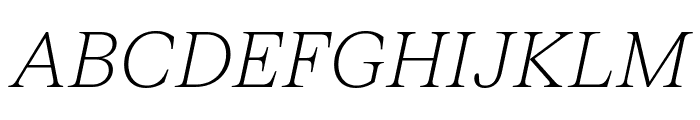 FKRomanStandard ThinOblique Font UPPERCASE