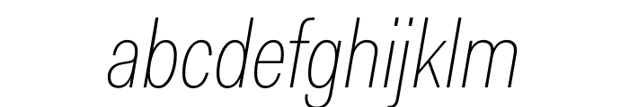 Fakt Condensed Thin Thin Italic Font LOWERCASE