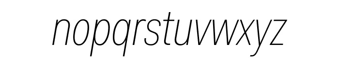 Fakt Condensed Thin Thin Italic Font LOWERCASE