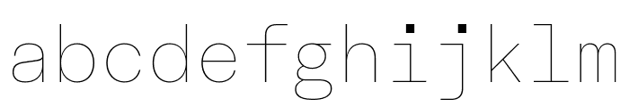 Fakt Mono Hair Hair Font LOWERCASE