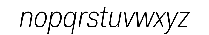 Fakt SemiCondensed Light Italic Font LOWERCASE