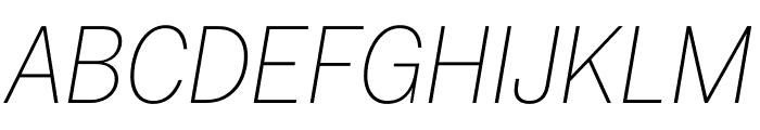 Fakt SemiCondensed Thin Thin Italic Font UPPERCASE