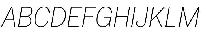 Fakt Soft SemiCondensed Thin Italic Font UPPERCASE