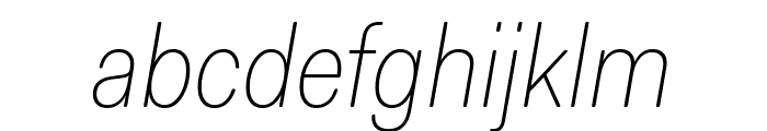 Fakt Soft SemiCondensed Thin Italic Font LOWERCASE