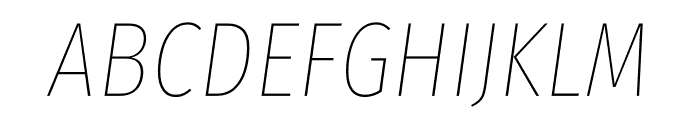 Fira Sans Compressed Thin Italic Font UPPERCASE